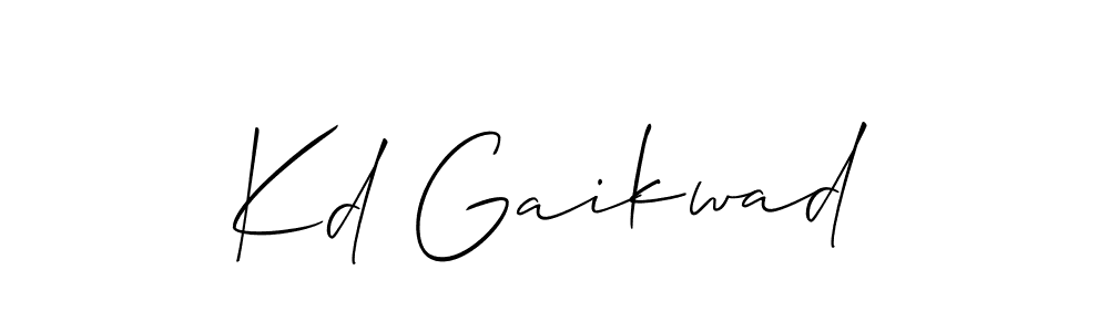 Use a signature maker to create a handwritten signature online. With this signature software, you can design (Allison_Script) your own signature for name Kd Gaikwad. Kd Gaikwad signature style 2 images and pictures png