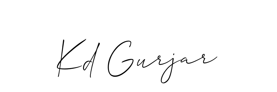 The best way (Allison_Script) to make a short signature is to pick only two or three words in your name. The name Kd Gurjar include a total of six letters. For converting this name. Kd Gurjar signature style 2 images and pictures png