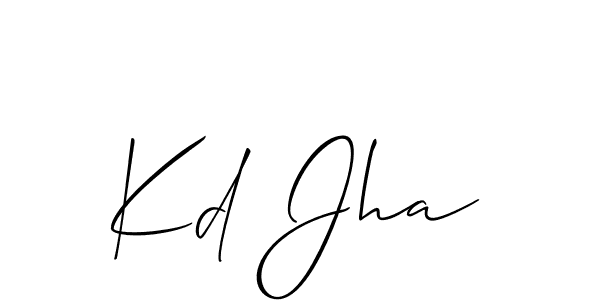 How to make Kd Jha signature? Allison_Script is a professional autograph style. Create handwritten signature for Kd Jha name. Kd Jha signature style 2 images and pictures png