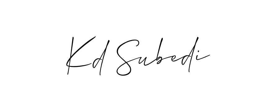 Design your own signature with our free online signature maker. With this signature software, you can create a handwritten (Allison_Script) signature for name Kd Subedi. Kd Subedi signature style 2 images and pictures png