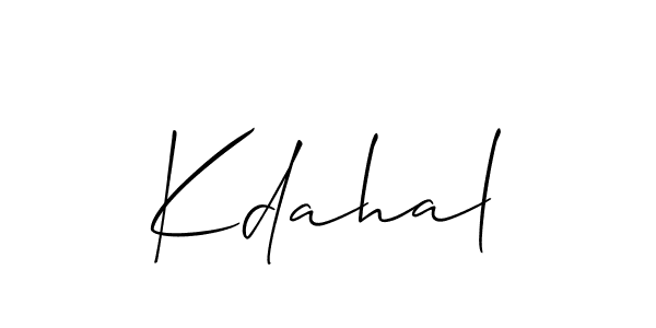 How to Draw Kdahal signature style? Allison_Script is a latest design signature styles for name Kdahal. Kdahal signature style 2 images and pictures png