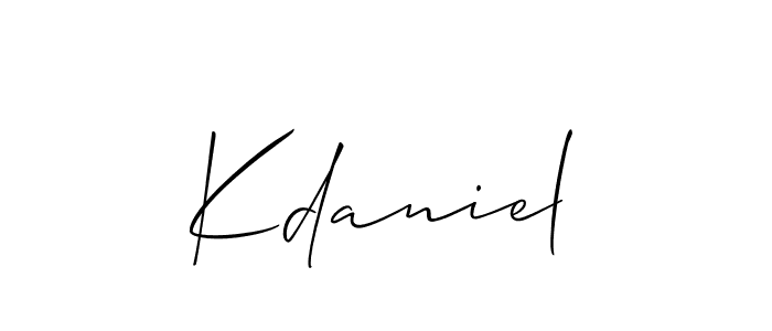 Create a beautiful signature design for name Kdaniel. With this signature (Allison_Script) fonts, you can make a handwritten signature for free. Kdaniel signature style 2 images and pictures png