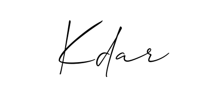 Discover how Kdar looks in an executive cursive font (Allison_Script). Perfect for legal documents, invoices, and certificates. Kdar signature style 2 images and pictures png