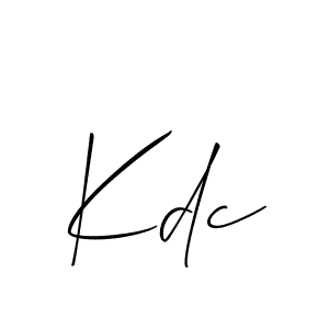 Use a signature maker to create a handwritten signature online. With this signature software, you can design (Allison_Script) your own signature for name Kdc. Kdc signature style 2 images and pictures png