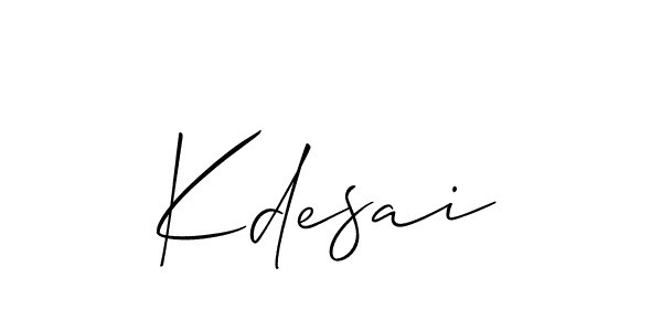 You should practise on your own different ways (Allison_Script) to write your name (Kdesai) in signature. don't let someone else do it for you. Kdesai signature style 2 images and pictures png