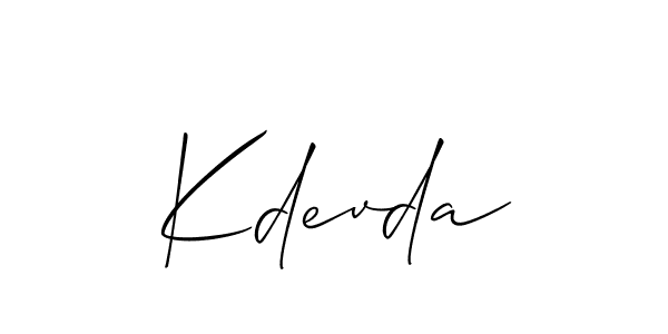 Create a beautiful signature design for name Kdevda. With this signature (Allison_Script) fonts, you can make a handwritten signature for free. Kdevda signature style 2 images and pictures png