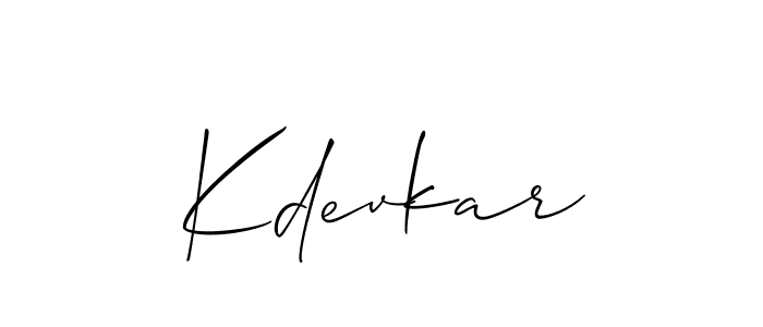 Also we have Kdevkar name is the best signature style. Create professional handwritten signature collection using Allison_Script autograph style. Kdevkar signature style 2 images and pictures png