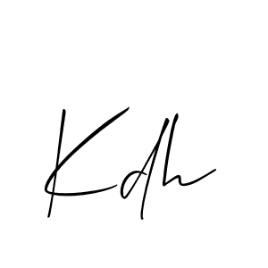 How to Draw Kdh signature style? Allison_Script is a latest design signature styles for name Kdh. Kdh signature style 2 images and pictures png