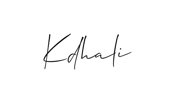 How to make Kdhali name signature. Use Allison_Script style for creating short signs online. This is the latest handwritten sign. Kdhali signature style 2 images and pictures png