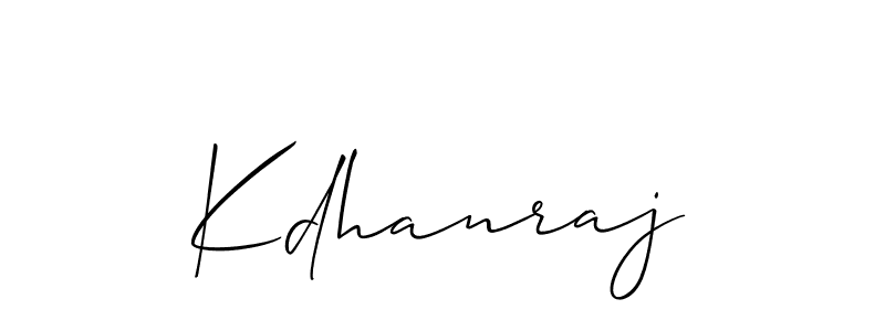 Use a signature maker to create a handwritten signature online. With this signature software, you can design (Allison_Script) your own signature for name Kdhanraj. Kdhanraj signature style 2 images and pictures png