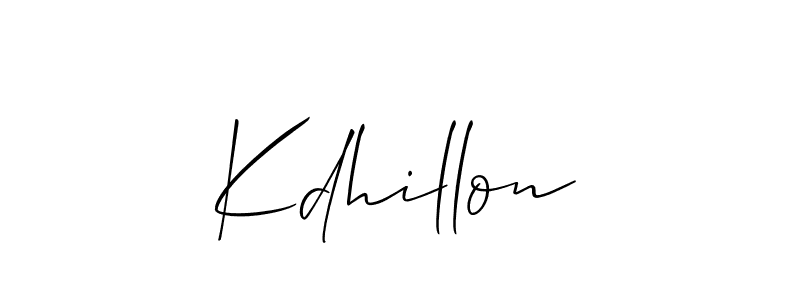 It looks lik you need a new signature style for name Kdhillon. Design unique handwritten (Allison_Script) signature with our free signature maker in just a few clicks. Kdhillon signature style 2 images and pictures png