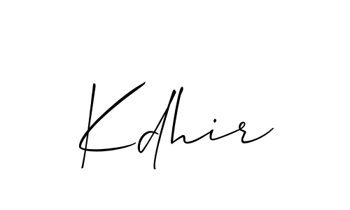 It looks lik you need a new signature style for name Kdhir. Design unique handwritten (Allison_Script) signature with our free signature maker in just a few clicks. Kdhir signature style 2 images and pictures png