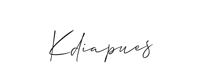 Also we have Kdiapues name is the best signature style. Create professional handwritten signature collection using Allison_Script autograph style. Kdiapues signature style 2 images and pictures png