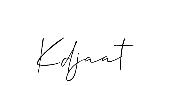 Make a beautiful signature design for name Kdjaat. With this signature (Allison_Script) style, you can create a handwritten signature for free. Kdjaat signature style 2 images and pictures png