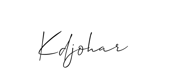 Use a signature maker to create a handwritten signature online. With this signature software, you can design (Allison_Script) your own signature for name Kdjohar. Kdjohar signature style 2 images and pictures png