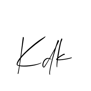 Make a beautiful signature design for name Kdk. With this signature (Allison_Script) style, you can create a handwritten signature for free. Kdk signature style 2 images and pictures png