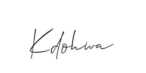 Design your own signature with our free online signature maker. With this signature software, you can create a handwritten (Allison_Script) signature for name Kdohwa. Kdohwa signature style 2 images and pictures png