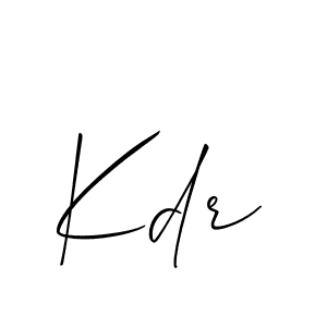 if you are searching for the best signature style for your name Kdr. so please give up your signature search. here we have designed multiple signature styles  using Allison_Script. Kdr signature style 2 images and pictures png