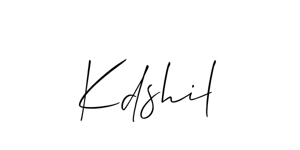Make a beautiful signature design for name Kdshil. With this signature (Allison_Script) style, you can create a handwritten signature for free. Kdshil signature style 2 images and pictures png