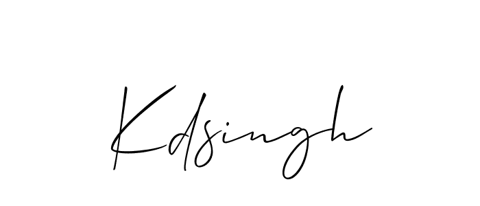 Use a signature maker to create a handwritten signature online. With this signature software, you can design (Allison_Script) your own signature for name Kdsingh. Kdsingh signature style 2 images and pictures png