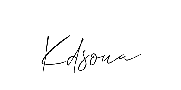 Make a beautiful signature design for name Kdsoua. With this signature (Allison_Script) style, you can create a handwritten signature for free. Kdsoua signature style 2 images and pictures png