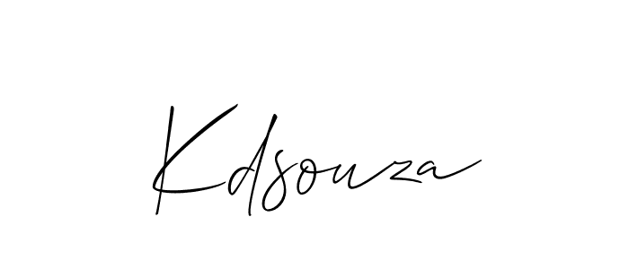 Make a beautiful signature design for name Kdsouza. With this signature (Allison_Script) style, you can create a handwritten signature for free. Kdsouza signature style 2 images and pictures png