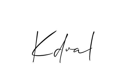 Allison_Script is a professional signature style that is perfect for those who want to add a touch of class to their signature. It is also a great choice for those who want to make their signature more unique. Get Kdval name to fancy signature for free. Kdval signature style 2 images and pictures png