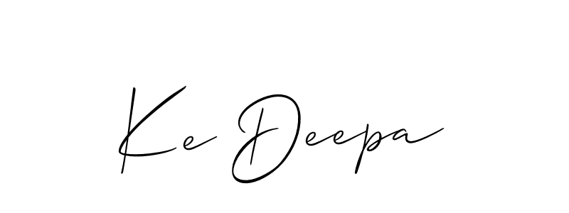 It looks lik you need a new signature style for name Ke Deepa. Design unique handwritten (Allison_Script) signature with our free signature maker in just a few clicks. Ke Deepa signature style 2 images and pictures png