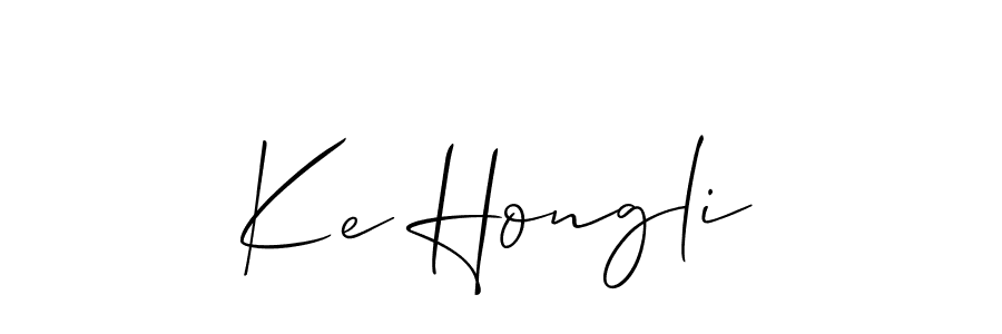 How to make Ke Hongli name signature. Use Allison_Script style for creating short signs online. This is the latest handwritten sign. Ke Hongli signature style 2 images and pictures png