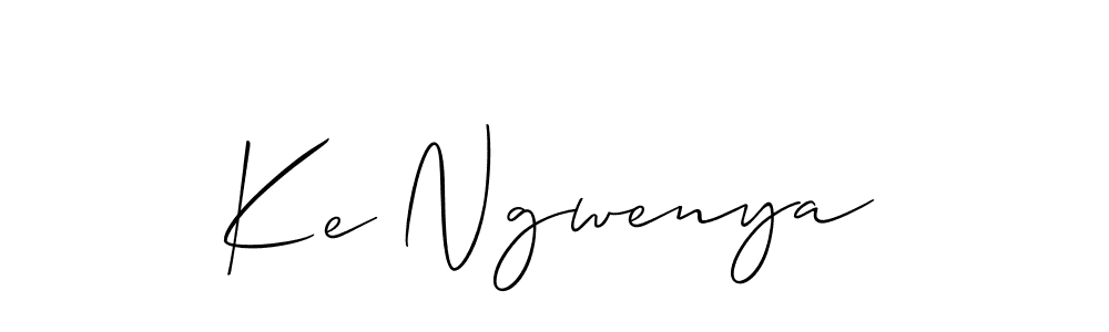 Similarly Allison_Script is the best handwritten signature design. Signature creator online .You can use it as an online autograph creator for name Ke Ngwenya. Ke Ngwenya signature style 2 images and pictures png