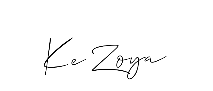 Best and Professional Signature Style for Ke Zoya. Allison_Script Best Signature Style Collection. Ke Zoya signature style 2 images and pictures png