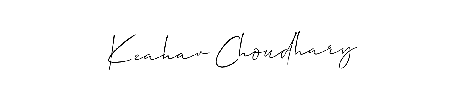 The best way (Allison_Script) to make a short signature is to pick only two or three words in your name. The name Keahav Choudhary include a total of six letters. For converting this name. Keahav Choudhary signature style 2 images and pictures png