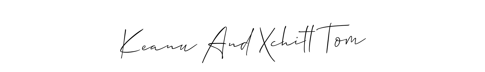 The best way (Allison_Script) to make a short signature is to pick only two or three words in your name. The name Keanu And Xchitl Tom include a total of six letters. For converting this name. Keanu And Xchitl Tom signature style 2 images and pictures png