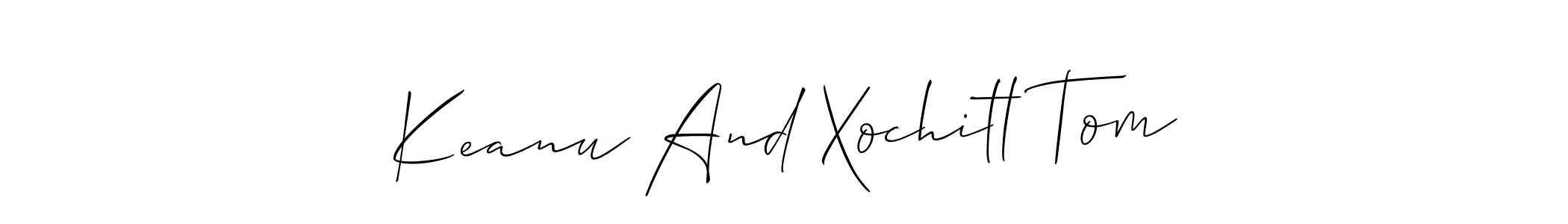 Use a signature maker to create a handwritten signature online. With this signature software, you can design (Allison_Script) your own signature for name Keanu And Xochitl Tom. Keanu And Xochitl Tom signature style 2 images and pictures png