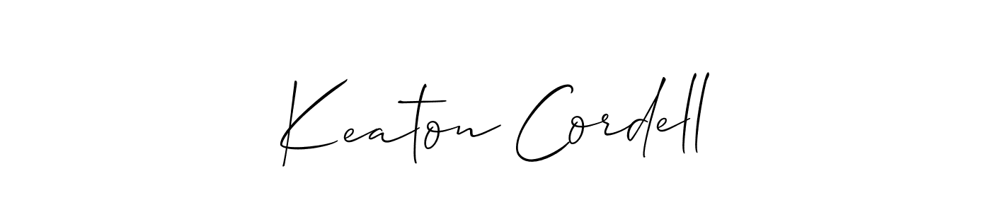 Allison_Script is a professional signature style that is perfect for those who want to add a touch of class to their signature. It is also a great choice for those who want to make their signature more unique. Get Keaton Cordell name to fancy signature for free. Keaton Cordell signature style 2 images and pictures png