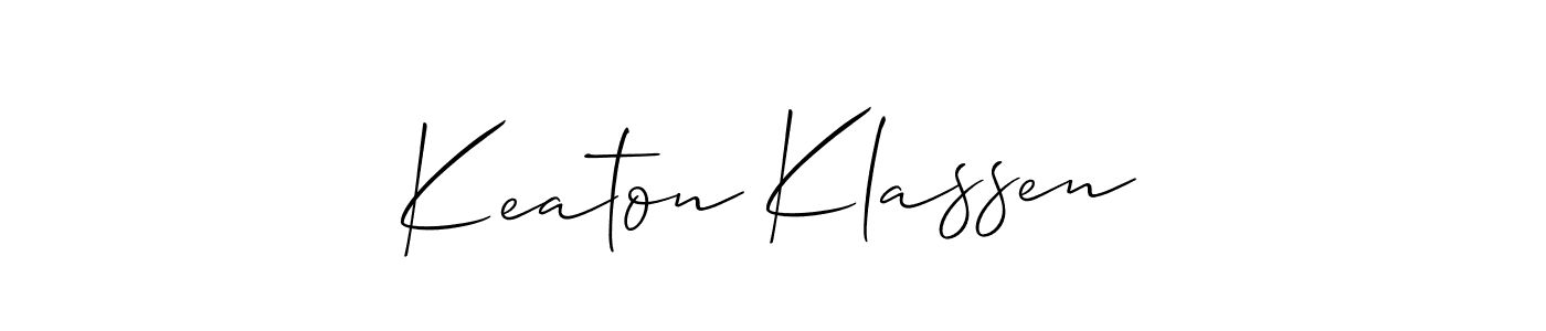 Also You can easily find your signature by using the search form. We will create Keaton Klassen name handwritten signature images for you free of cost using Allison_Script sign style. Keaton Klassen signature style 2 images and pictures png