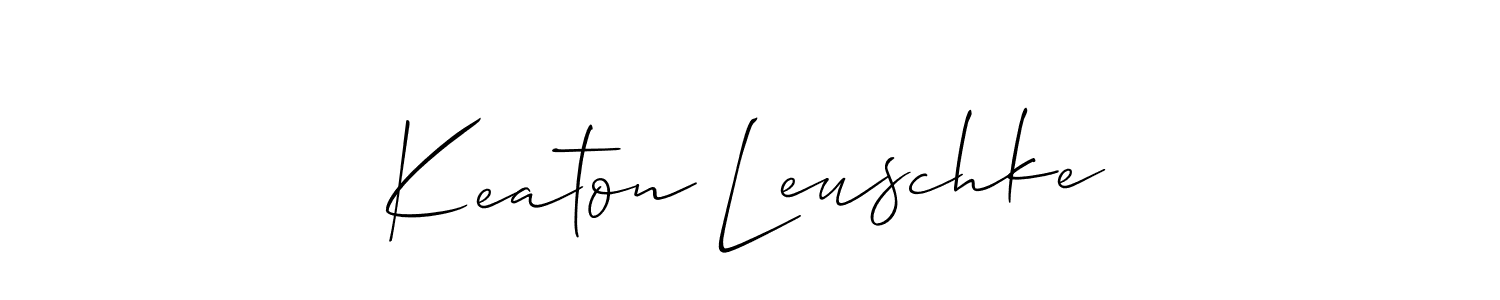 You should practise on your own different ways (Allison_Script) to write your name (Keaton Leuschke) in signature. don't let someone else do it for you. Keaton Leuschke signature style 2 images and pictures png