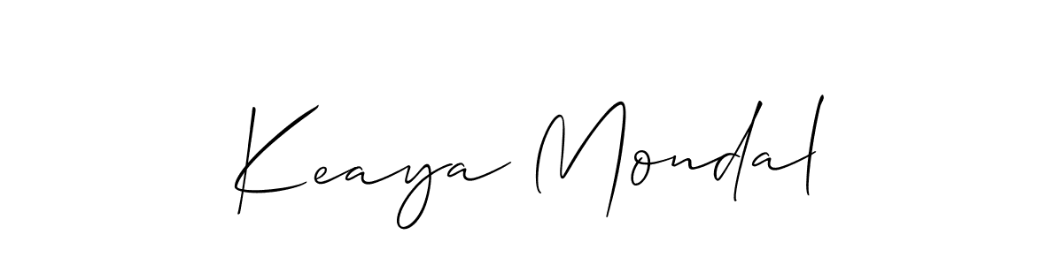 Use a signature maker to create a handwritten signature online. With this signature software, you can design (Allison_Script) your own signature for name Keaya Mondal. Keaya Mondal signature style 2 images and pictures png