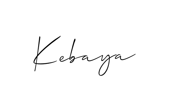 Design your own signature with our free online signature maker. With this signature software, you can create a handwritten (Allison_Script) signature for name Kebaya. Kebaya signature style 2 images and pictures png