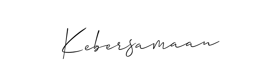 You should practise on your own different ways (Allison_Script) to write your name (Kebersamaan) in signature. don't let someone else do it for you. Kebersamaan signature style 2 images and pictures png