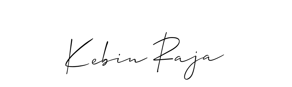 Use a signature maker to create a handwritten signature online. With this signature software, you can design (Allison_Script) your own signature for name Kebin Raja. Kebin Raja signature style 2 images and pictures png