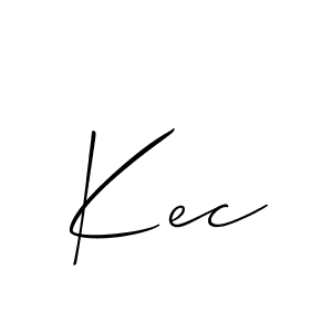 Make a beautiful signature design for name Kec. With this signature (Allison_Script) style, you can create a handwritten signature for free. Kec signature style 2 images and pictures png