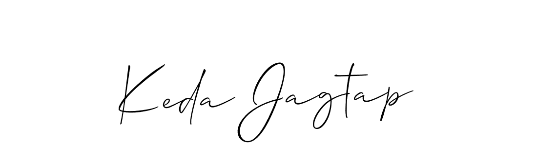 How to make Keda Jagtap name signature. Use Allison_Script style for creating short signs online. This is the latest handwritten sign. Keda Jagtap signature style 2 images and pictures png