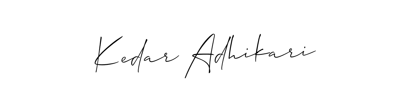 Use a signature maker to create a handwritten signature online. With this signature software, you can design (Allison_Script) your own signature for name Kedar Adhikari. Kedar Adhikari signature style 2 images and pictures png