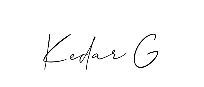 Also You can easily find your signature by using the search form. We will create Kedar G name handwritten signature images for you free of cost using Allison_Script sign style. Kedar G signature style 2 images and pictures png