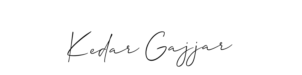 Use a signature maker to create a handwritten signature online. With this signature software, you can design (Allison_Script) your own signature for name Kedar Gajjar. Kedar Gajjar signature style 2 images and pictures png