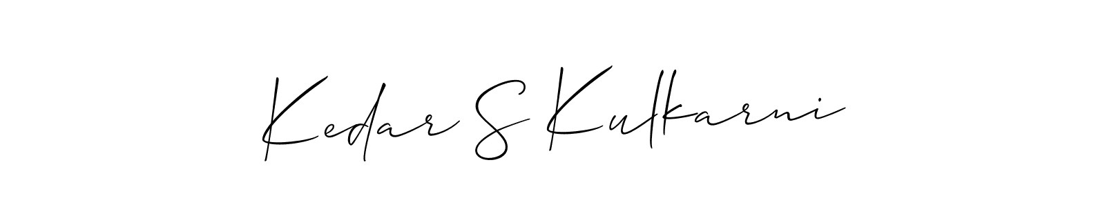 if you are searching for the best signature style for your name Kedar S Kulkarni. so please give up your signature search. here we have designed multiple signature styles  using Allison_Script. Kedar S Kulkarni signature style 2 images and pictures png
