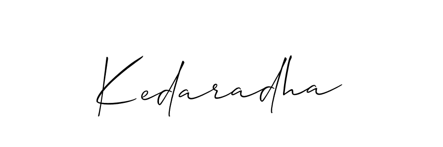 Create a beautiful signature design for name Kedaradha. With this signature (Allison_Script) fonts, you can make a handwritten signature for free. Kedaradha signature style 2 images and pictures png