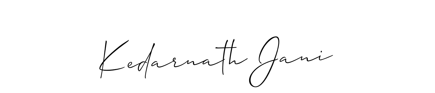 It looks lik you need a new signature style for name Kedarnath Jani. Design unique handwritten (Allison_Script) signature with our free signature maker in just a few clicks. Kedarnath Jani signature style 2 images and pictures png