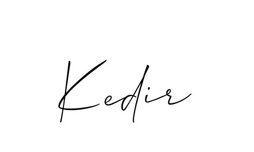 Use a signature maker to create a handwritten signature online. With this signature software, you can design (Allison_Script) your own signature for name Kedir. Kedir signature style 2 images and pictures png